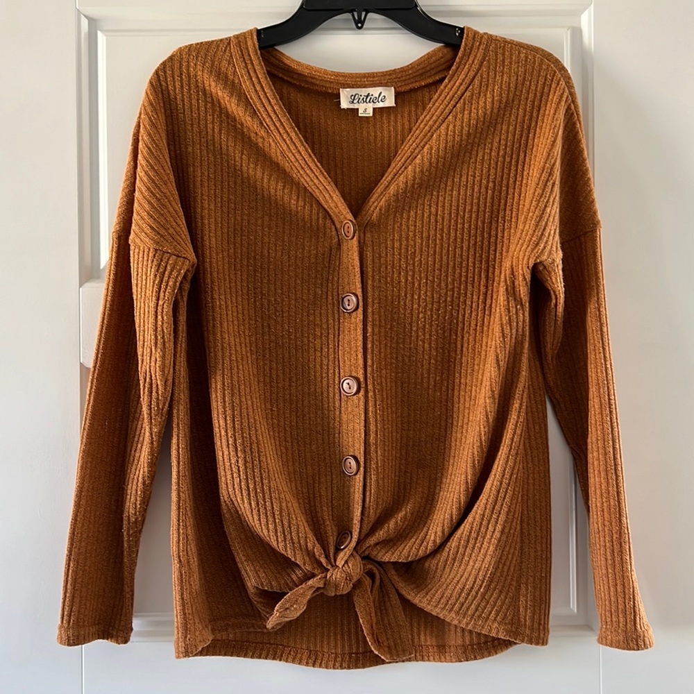 Listicle Women’s Size Small Long Sleeve Button Tie Shirt